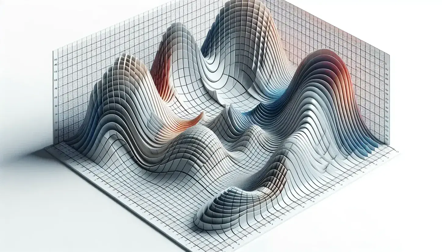 Three-dimensional graph with layered isoprofit curves in gradient from light blue to red, indicating profit levels on a white background with a clear grid.
